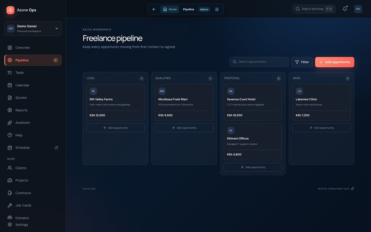 Business Operations Platform screenshot